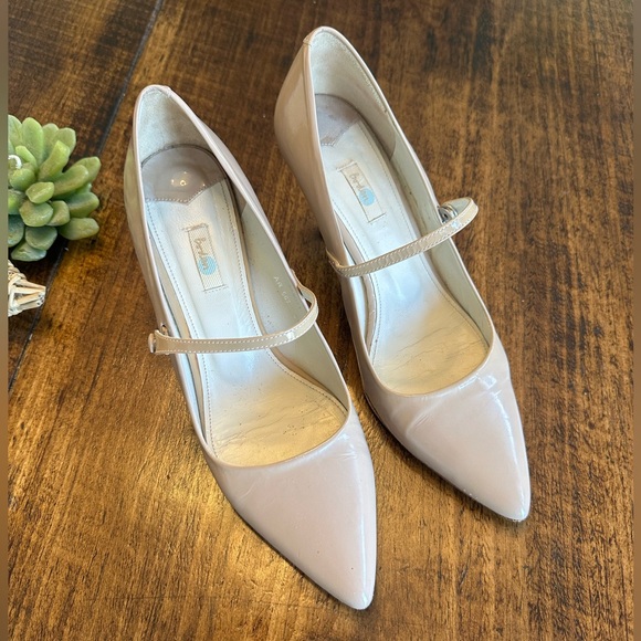 Boden Shoes - Boden |  Nude Patent Leather Mary Jane Soft Pointed Toe Heels, Size 39 (8.5)
